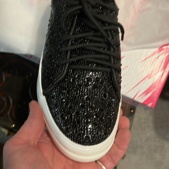 NWT corkys chunky heeled sneakers, rhinestone black - Picture 4 of 9